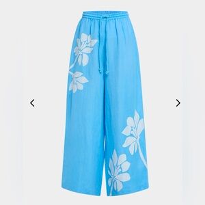 NWT Significant Other Anthropologie cerulean blue linen pants